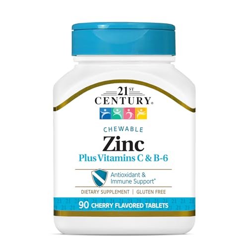 21st Century Zink Kaubonbon mit Vitamin C & B6 - Kirsche, 90 Stück