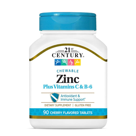 21st Century Zink Kaubonbon mit Vitamin C & B6 - Kirsche, 90 Stück