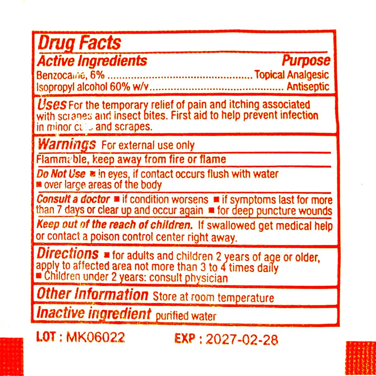 First Aid Only Sting Relief Pads – Insektenstich-Linderung (10er-Pack)