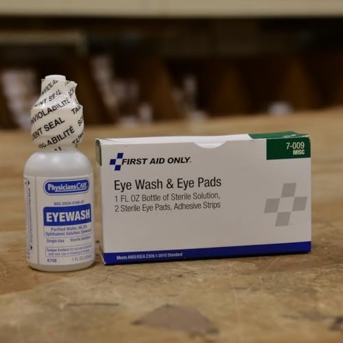 Erste Hilfe Augen-Spülset mit 5 Teilen – Oval-Augenpflaster, Pflasterstreifen & Notfall-Augenspülung