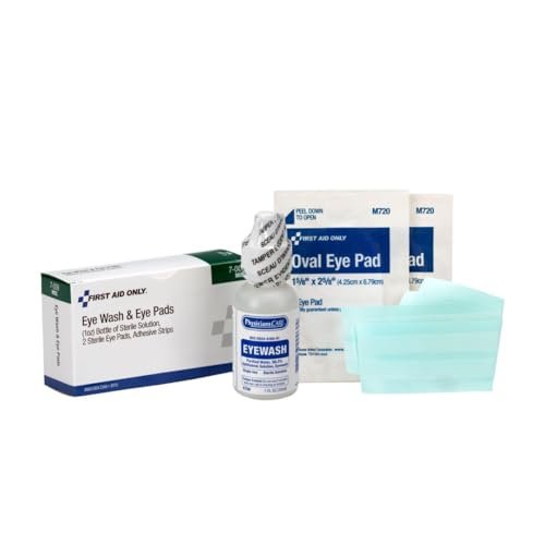 Erste Hilfe Augen-Spülset mit 5 Teilen – Oval-Augenpflaster, Pflasterstreifen & Notfall-Augenspülung