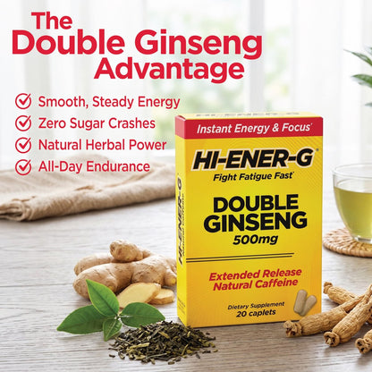 Hi-EnerG Triple Ginseng Energieergänzung, 500 mg, 20 Portionen, Multi