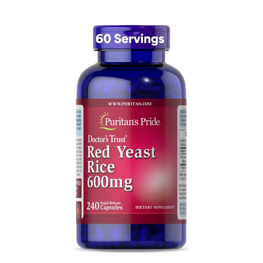 Puritan's Pride Doctors Trust® Rote Hefe Reis 600 mg – 240 Kapseln, Nahrungsergänzungsmittel