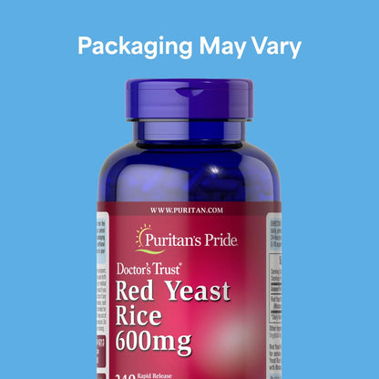 Puritan's Pride Doctors Trust® Rote Hefe Reis 600 mg – 240 Kapseln, Nahrungsergänzungsmittel