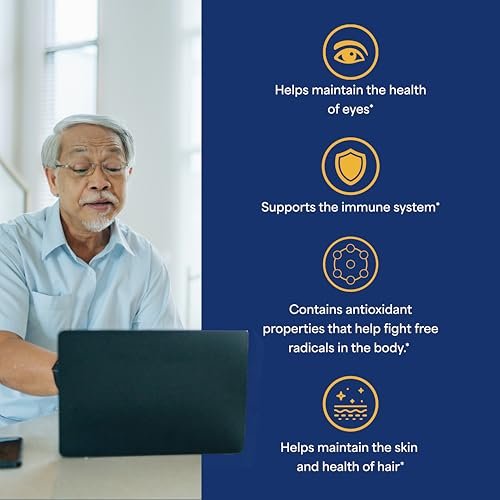 Puritan's Pride Beta-Carotin Provitamin A 7.500 mcg (25.000 IE) – 100 Kapseln zur Unterstützung des Immunsystems, der Augengesundheit und als Antioxidans