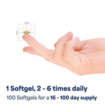 Puritan's Pride Coenzym Q10 50 mg – 100 Weichkapseln für Herzgesundheit, Blutdruck, Mundgesundheit und gesundes Altern