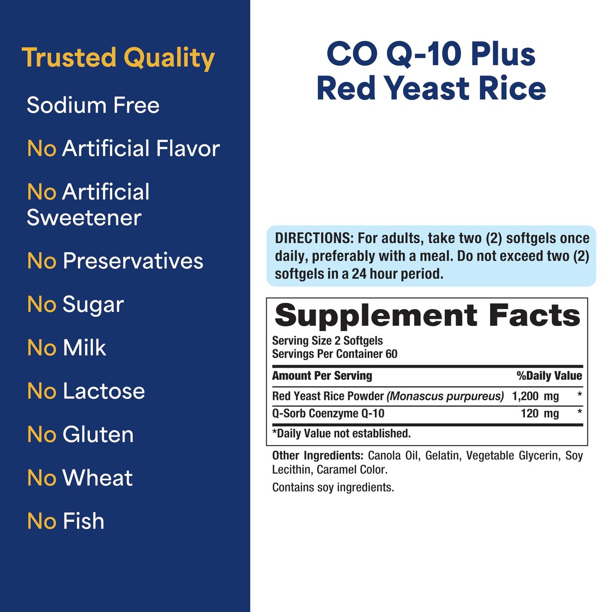 Puritan's Pride Q-Sorb™ Coenzym CoQ10 Nahrungsergänzungsmittel für Herzgesundheit, Mundgesundheit und gesundes Altern, plus Rote Hefe Reis für verbesserte Verdauung, 120 Schnellfreisetzung Weichkapseln