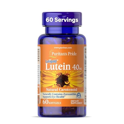 Puritan's Pride Premium Lutigold™ Lutein Carotinoid 40 mg mit Zeaxanthin für Männer und Frauen, Nahrungsergänzungsmittel zur Unterstützung der Augengesundheit, 2-Monats-Vorrat, 60 leicht schluckbare Weichkapseln