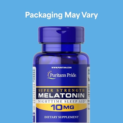 Puritan's Pride Premium Super Strength Melatonin 10mg - Schlafhilfe für erholsamen und längeren Schlaf, 4-Monats-Vorrat, 120 Kapseln