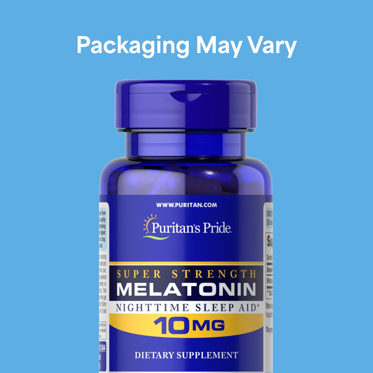 Puritan's Pride Premium Super Strength Melatonin 10mg - Schlafhilfe für erholsamen und längeren Schlaf, 4-Monats-Vorrat, 120 Kapseln