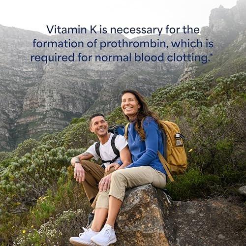 Puritan's Pride Premium Vitamin K 100mcg – Nahrungsergänzungsmittel für Knochen-, Gelenk- und Blutgerinnungsunterstützung, 100 Tabletten (100 Tage Versorgung)