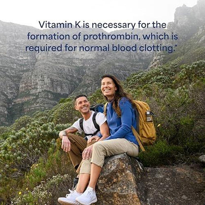 Puritan's Pride Premium Vitamin K 100mcg – Nahrungsergänzungsmittel für Knochen-, Gelenk- und Blutgerinnungsunterstützung, 100 Tabletten (100 Tage Versorgung)