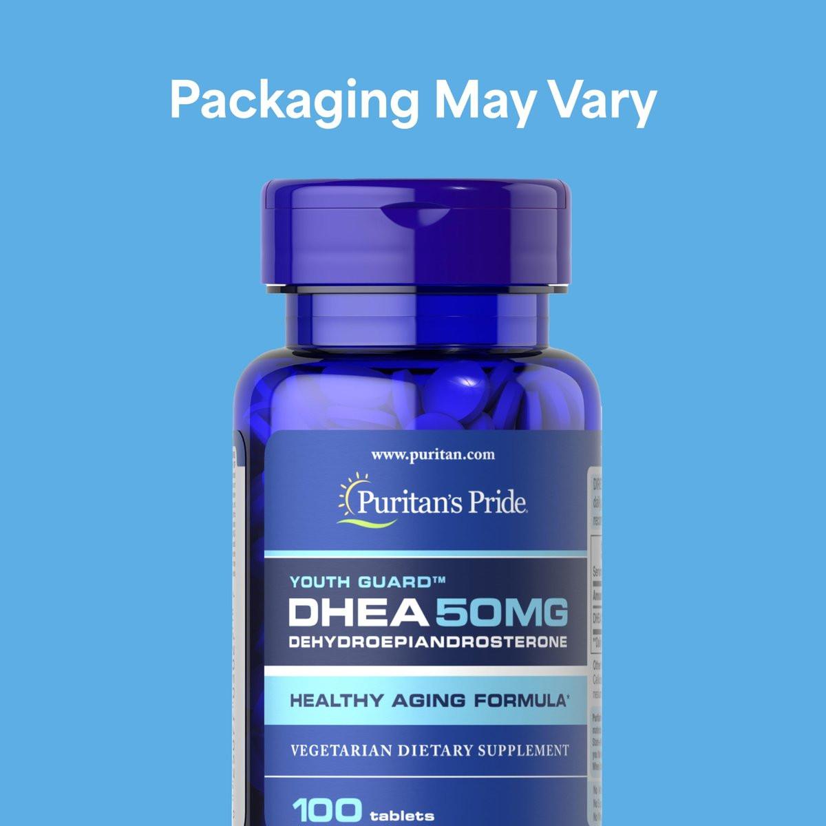 Puritan's Pride Youth Guard™ DHEA 50 mg – Nahrungsergänzungsmittel für gesundes Altern, 100 Tabletten (3-Monats-Vorrat)