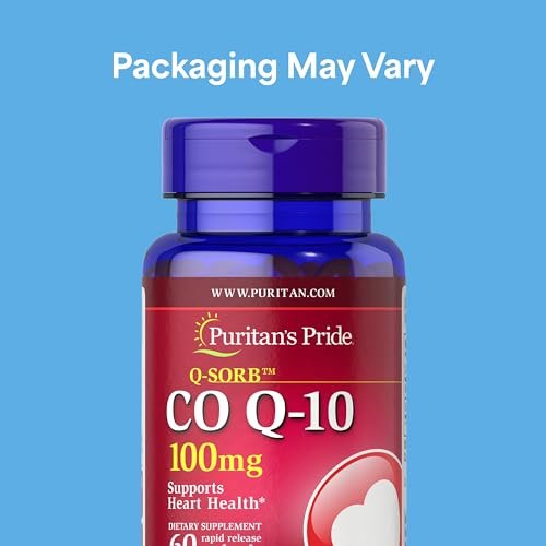 Puritan's Pride Coenzym Q10 100 mg – Nahrungsergänzungsmittel für Herzgesundheit, Blutdruck, Mundgesundheit und gesundes Altern, 60 Kapseln