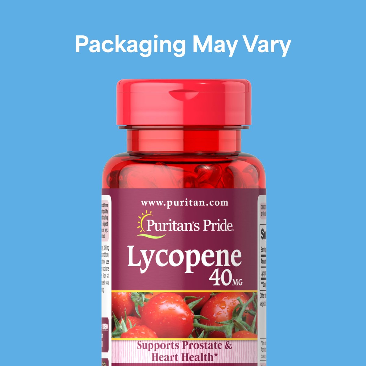 Puritan's Pride Premium Lycopene 40mg – Nahrungsergänzungsmittel für Prostata-, Antioxidans-, Herz- und allgemeine Gesundheit, 60 Kapseln, 2-Monats-Vorrat