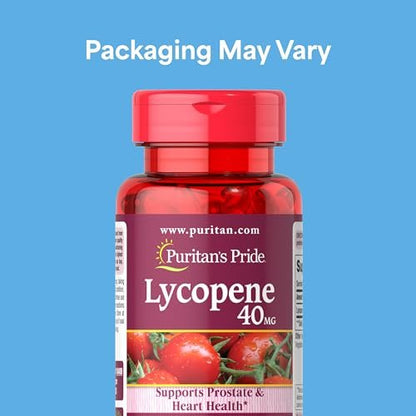 Puritan's Pride Premium Lycopene 40mg – Nahrungsergänzungsmittel für Prostata-, Antioxidans-, Herz- und allgemeine Gesundheit, 60 Kapseln, 2-Monats-Vorrat