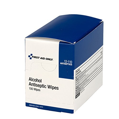 First Aid Only Alkoholtupfer, einzeln verpackt, 100 Stück pro Box