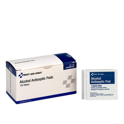 First Aid Only Alkoholtupfer, einzeln verpackt, 100 Stück pro Box