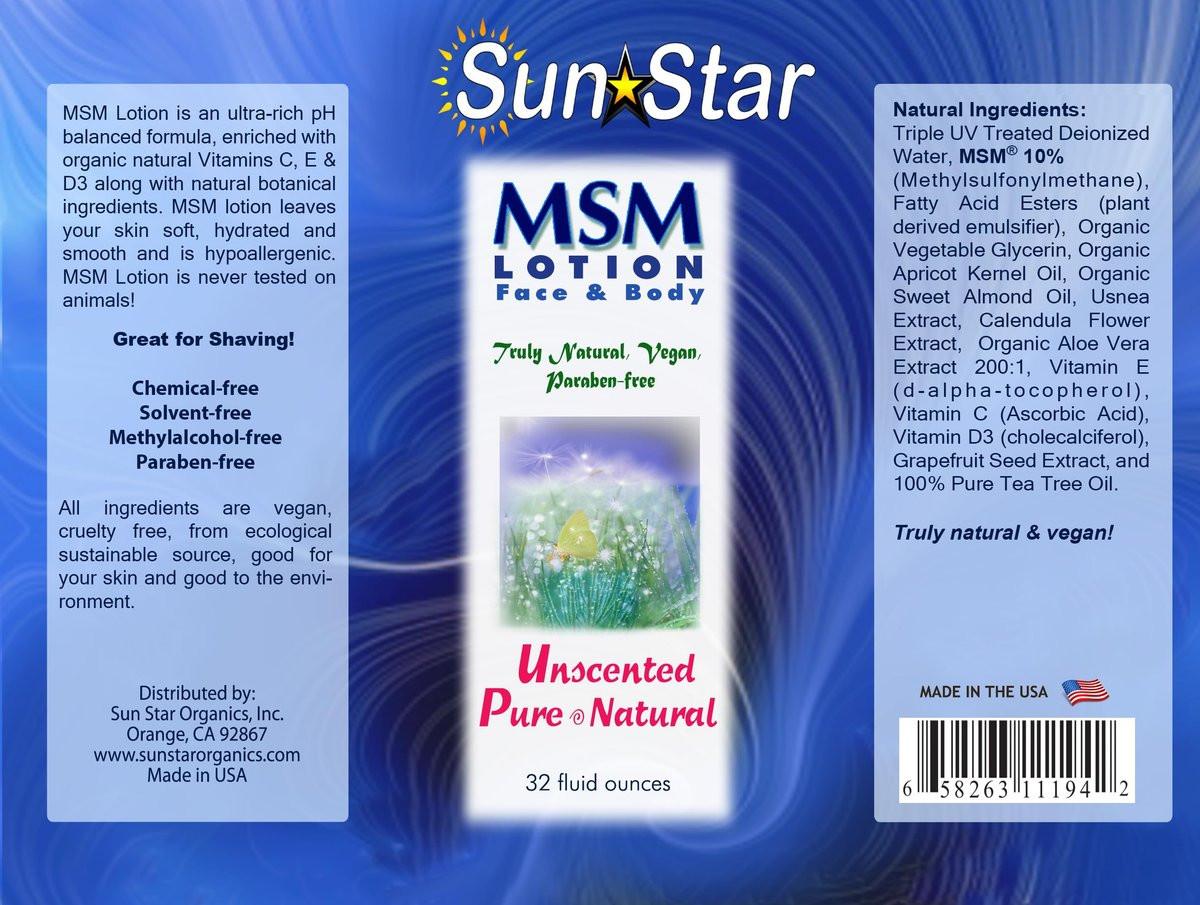 MSM Natural Pure & Natural Lotion – 32 oz – Feuchtigkeitsspendende Körperlotion mit MSM