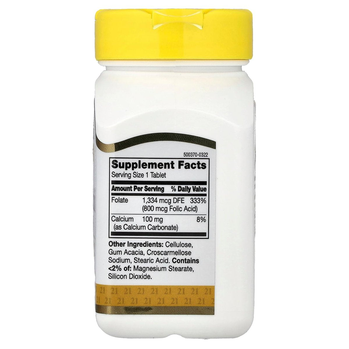 21st Century 800 µg Folsäure Tabletten, bunt, 180 Stück