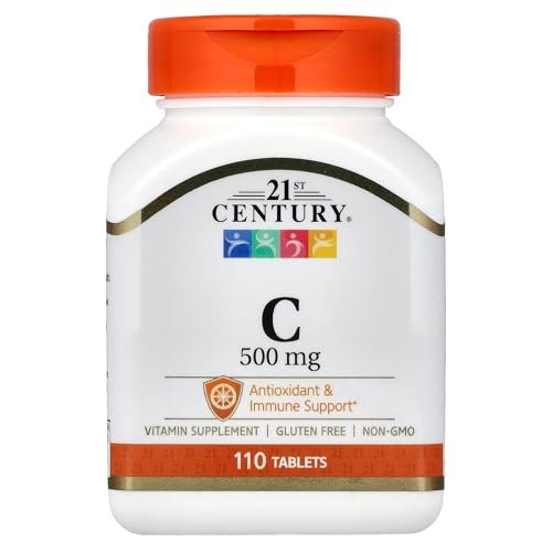 21st Century Vitamin C 500 mg Tabletten, 110 Stück – Hochdosiertes Vitamin C zur Unterstützung des Immunsystems