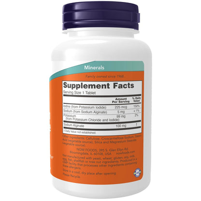NOW Foods Kalium plus Jod – 180 Tabletten für Elektrolytgleichgewicht und Schilddrüsenunterstützung