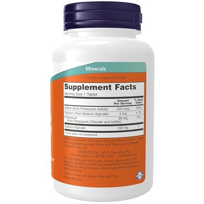 NOW Foods Kalium plus Jod – 180 Tabletten für Elektrolytgleichgewicht und Schilddrüsenunterstützung