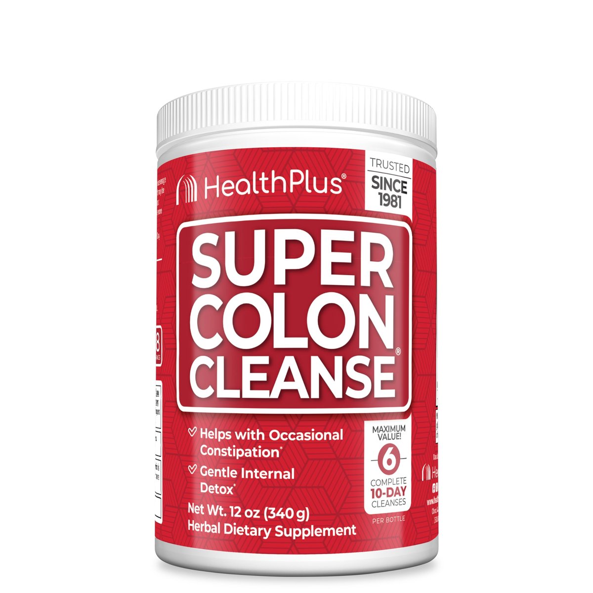 Health Plus Super Colon Cleanse – 340 g Pulver, natürliche Darmreinigung mit Flohsamenschalen & Sennesblättern