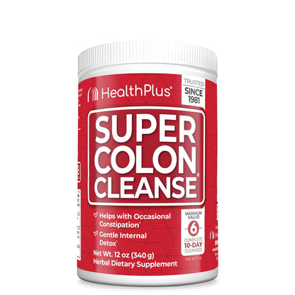 Health Plus Super Colon Cleanse – 340 g Pulver, natürliche Darmreinigung mit Flohsamenschalen & Sennesblättern