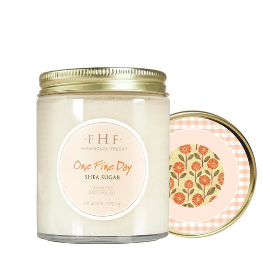 FarmHouse Fresh Zucker-Peeling für das Gesicht – Sanftes Peeling mit Sheabutter, One Fine Day Flawless Face Polish, 177 ml