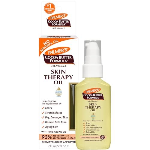 Palmer's Cocoa Butter Formula Skin Therapy Feuchtigkeitsspendendes Körperöl mit Vitamin E & reinem Arganöl – Tiefenwirksame Pflege für trockene, geschädigte Haut, Narben und Dehnungsstreifen, 60 ml
