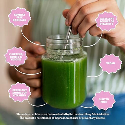 Amazing Grass Super Greens Pulver Antioxidant Stick Packs - Grüne Mischung mit Spirulina, Rote Bete, Holunderbeere, Präbiotika & Probiotika, süße Beere, 15 Portionen, 3,7 Unzen