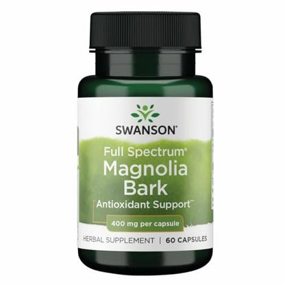 Swanson Magnolienrinde – Kräuterergänzung zur Unterstützung des Nerven- und Verdauungssystems, 60 Kapseln à 400 mg
