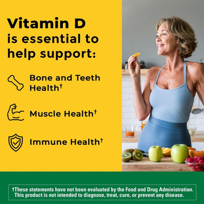 Nature Made Vitamin D3 2000 IE (50 µg) – 220 Tabletten, Nahrungsergänzungsmittel für Knochen, Zähne, Muskeln und Immunsystem