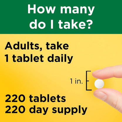 Nature Made Vitamin D3 2000 IE (50 µg) – 220 Tabletten, Nahrungsergänzungsmittel für Knochen, Zähne, Muskeln und Immunsystem