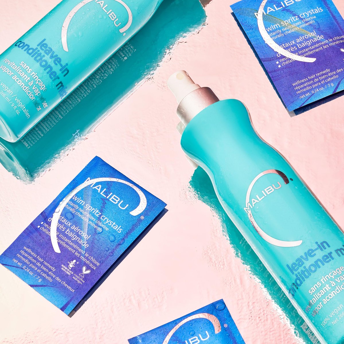 Malibu C Leave-In Conditioner & Feuchtigkeitsspendender Hitzeschutz für das Haar – Erwachsene & Kinder Haarentwirrungsspray für tägliche & Nach-Schwimmen Anwendung, hilft Farbverblassen zu verhindern mit UV-Schutz (270 ml)