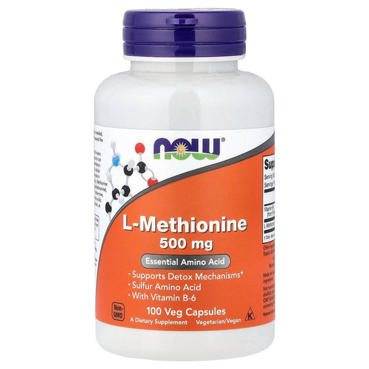 Now Foods L-Methionin 500 mg – 100 Kapseln | Hochwertiges Aminosäurepräparat