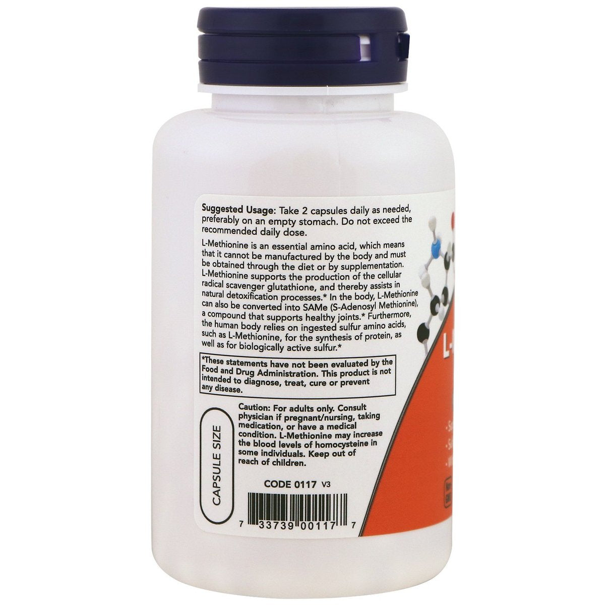 Now Foods L-Methionin 500 mg – 100 Kapseln | Hochwertiges Aminosäurepräparat