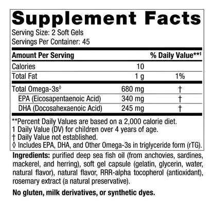 Nordic Naturals Ultimate Omega Junior, Erdbeere - 90 Mini-Weichkapseln - 680 mg Omega-3 mit EPA & DHA - Für Gehirn, Stimmung, Lernen - Nicht-GVO - 45 Portionen