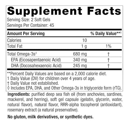Nordic Naturals Ultimate Omega Junior, Erdbeere - 90 Mini-Weichkapseln - 680 mg Omega-3 mit EPA & DHA - Für Gehirn, Stimmung, Lernen - Nicht-GVO - 45 Portionen