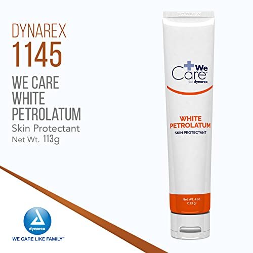 Dynarex Weißes Petrolatum – Beruhigende Vaseline für trockene, rissige Haut, 113 g Tube