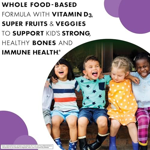 Bluebonnet Nutrition Rainforest Animalz Vitamin D3 400 IE Kautabletten, Soja-, Milch- & Glutenfrei, Nicht-GVO, Koscher zertifiziert, Vegetarierfreundlich, Natürlicher Beerenmix-Geschmack, 90 Stück