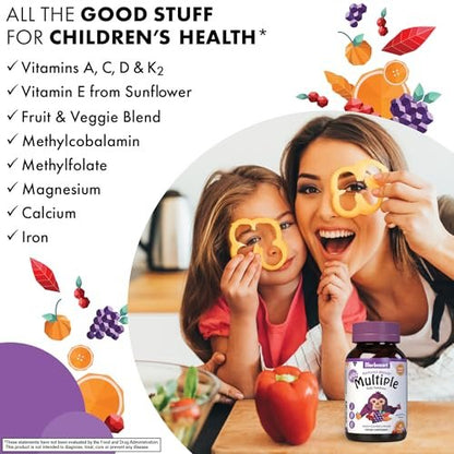 Bluebonnet Nutrition Rainforest Animalz Kautabletten für Kinder – Mehrfach-Vitamine & Mineralstoffe mit Vitamin C, D3, Eisen – Glutenfrei, Milchfrei, Koscher – 90 Kautabletten, gemischte Aromen