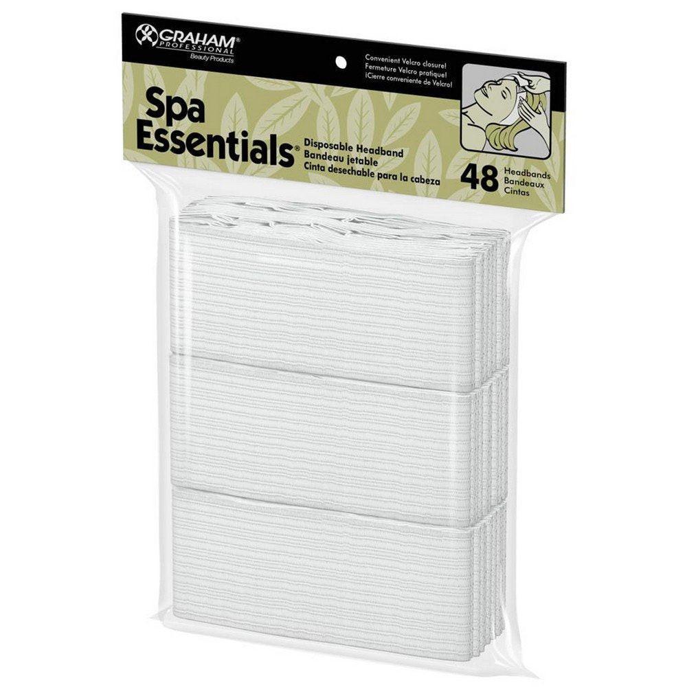 Graham Professional Spa Essentials Einweg-Stirnbänder, weiß, 48 Stück, 1 Packung