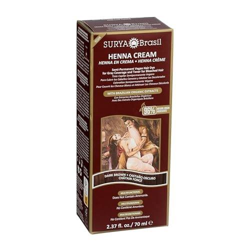 Surya Dunkelbraune Henna-Creme (4er-Pack) – Natürliche Haarfarbe ohne Chemie