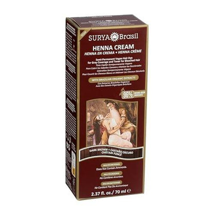 Surya Dunkelbraune Henna-Creme (4er-Pack) – Natürliche Haarfarbe ohne Chemie