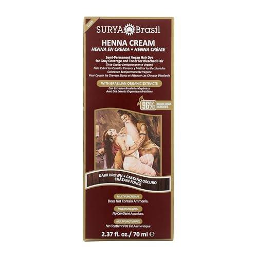 Surya Dunkelbraune Henna-Creme (4er-Pack) – Natürliche Haarfarbe ohne Chemie