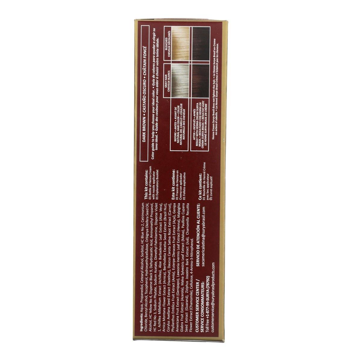 Surya Dunkelbraune Henna-Creme (4er-Pack) – Natürliche Haarfarbe ohne Chemie