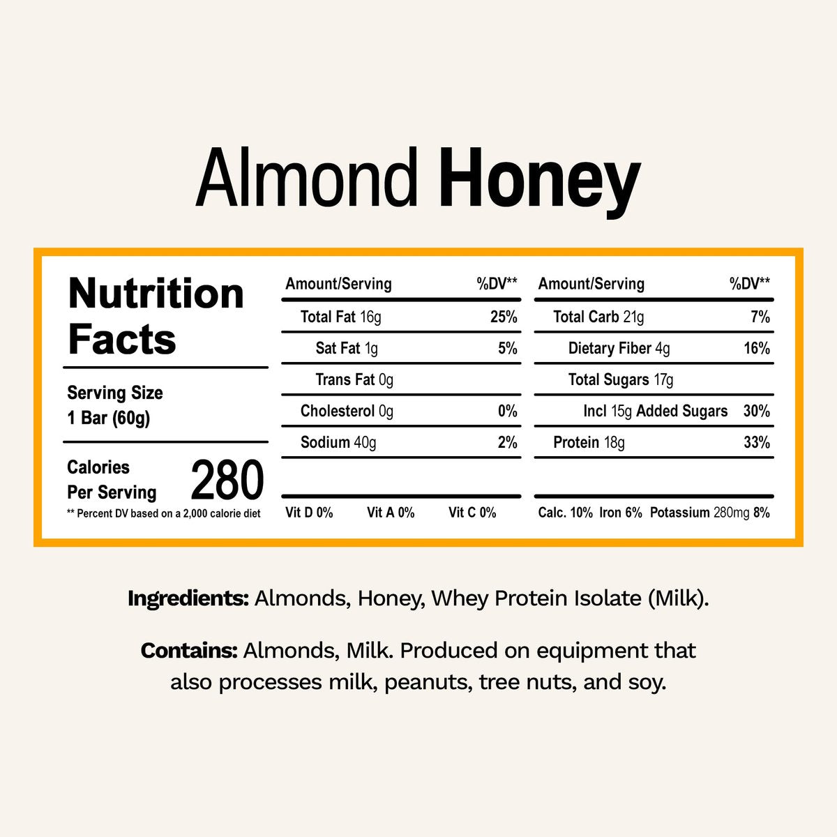 Rise Breakfast Whey Protein Riegel Almond Honey – 18 g Protein, 2,01 oz (12er Pack)