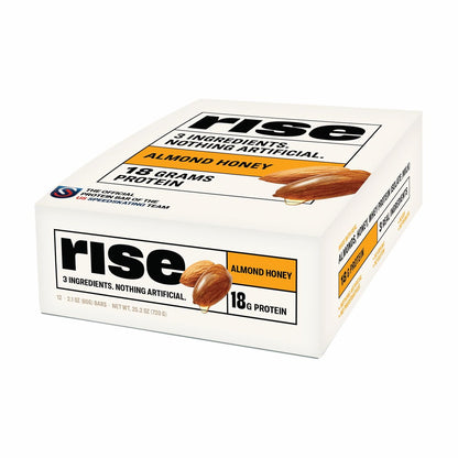 Rise Breakfast Whey Protein Riegel Almond Honey – 18 g Protein, 2,01 oz (12er Pack)